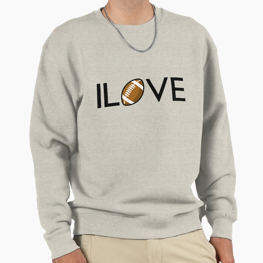 I Love Rugby Sweatshirt - Graphic Print Unisex - T-Shirt, Sweatshirt, Hoodie