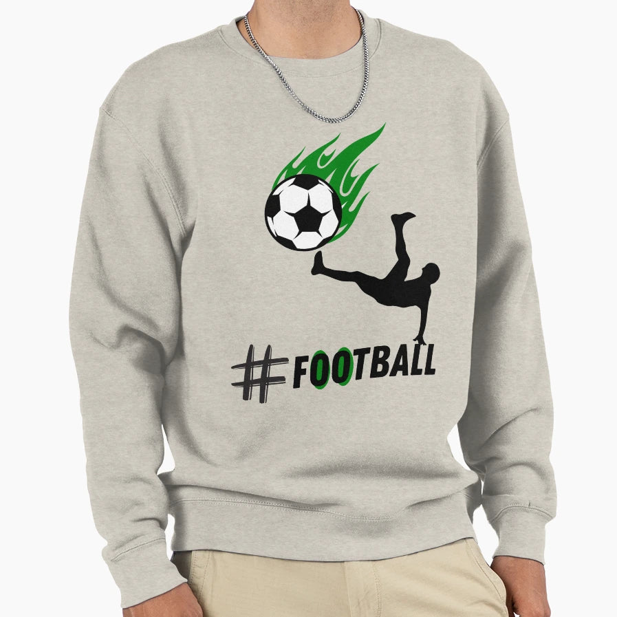 Football Green Flame Ball Sweatshirt - Novelty Apparel Men Women - T-Shirt, Sweatshirt, Hoodie