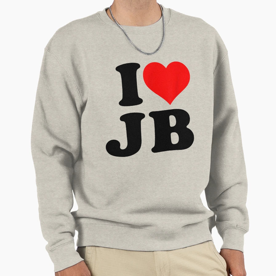 I Love Jb Heart Sweatshirt - Casual Everyday Wear Unisex - T-Shirt, Sweatshirt, Hoodie