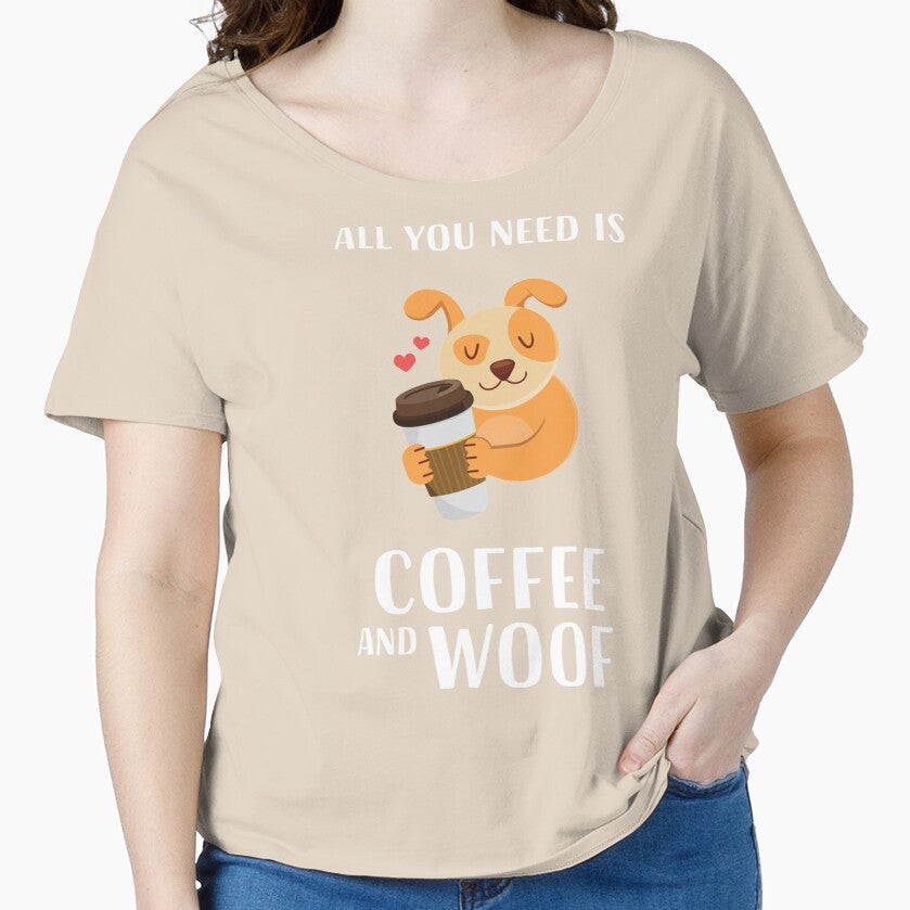 All you need is coffee and woof Dog Lovers t-sh by - Adult & Kids T-Shirts, Sweatshirts & Hoodies apparel design preview 1