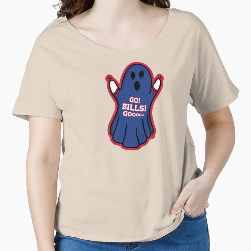 Ghost Buffalo Bills T-Shirt - Fun Novelty Design for Adults - T-Shirt, Sweatshirt, Hoodie