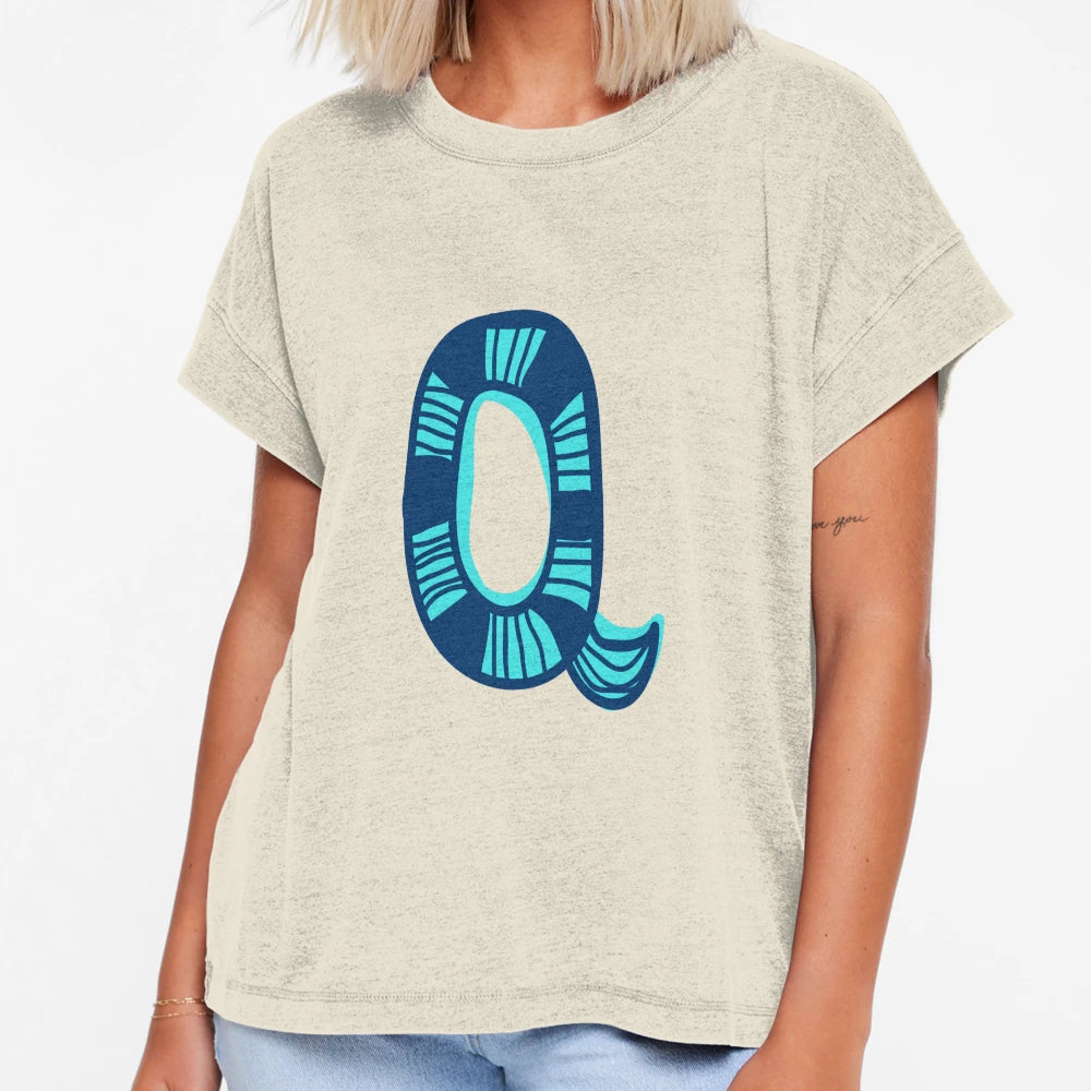 Initial Monogram Q T-Shirt - Custom Art Print Men Women - T-Shirt, Sweatshirt, Hoodie