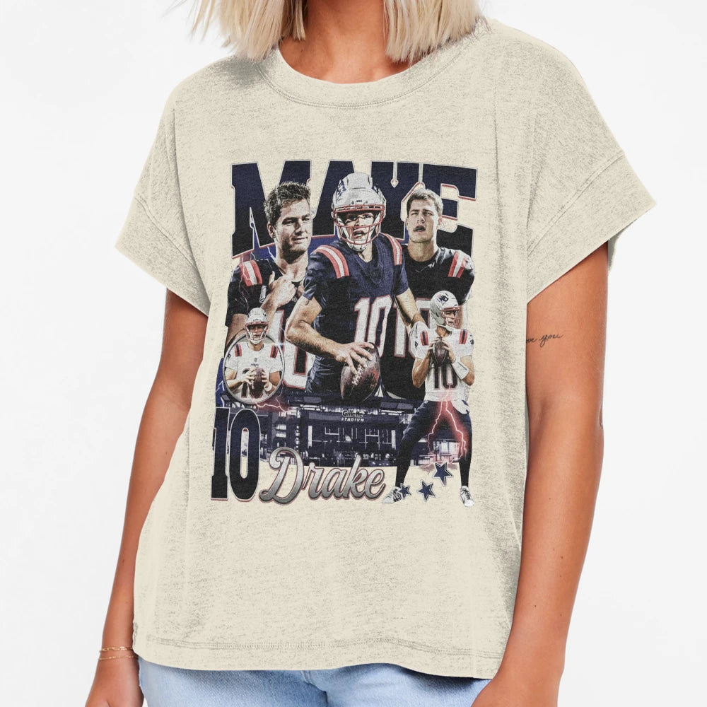 Drake Maye New England Bootleg 90S T-Shirt - Fun Novelty Design Men Women - T-Shirt, Sweatshirt, Hoodie
