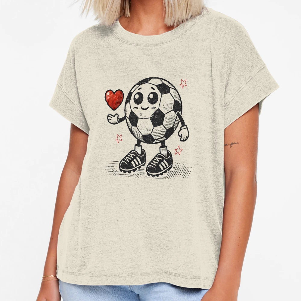 Soccer Ball Heart Valentines Day T-Shirt - Casual Everyday Wear for Adults - T-Shirt, Sweatshirt, Hoodie