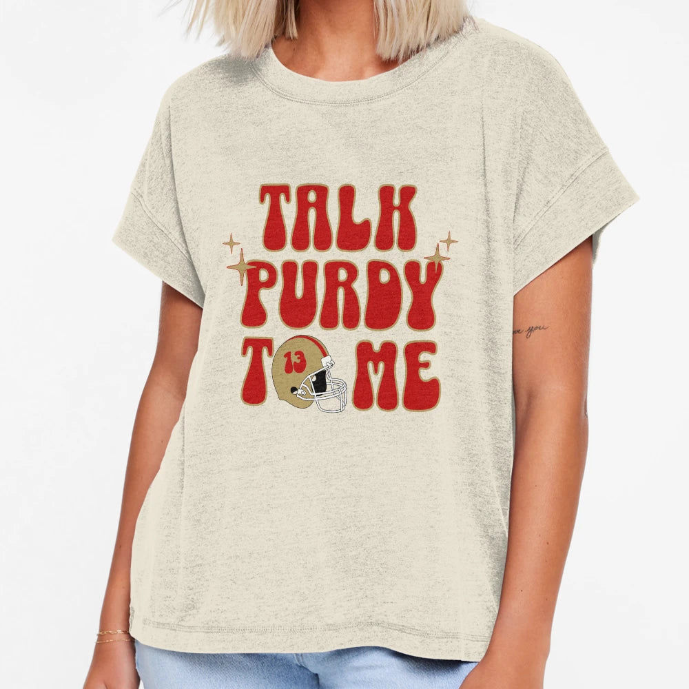 Talk Purdy To Me T-Shirt - Minimalist Print Men Women - T-Shirt, Sweatshirt, Hoodie