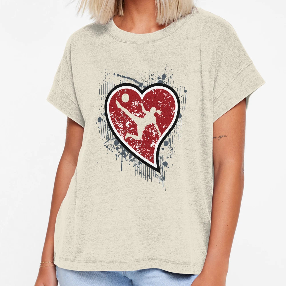 I Love Soccer Female T-Shirt - Minimalist Print Men Women - T-Shirt, Sweatshirt, Hoodie