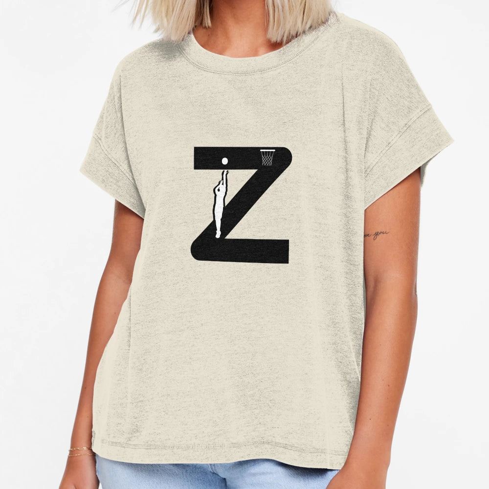 Personalized Basketball Initial Z T-Shirt - Fun Novelty Design Men Women - T-Shirt, Sweatshirt, Hoodie