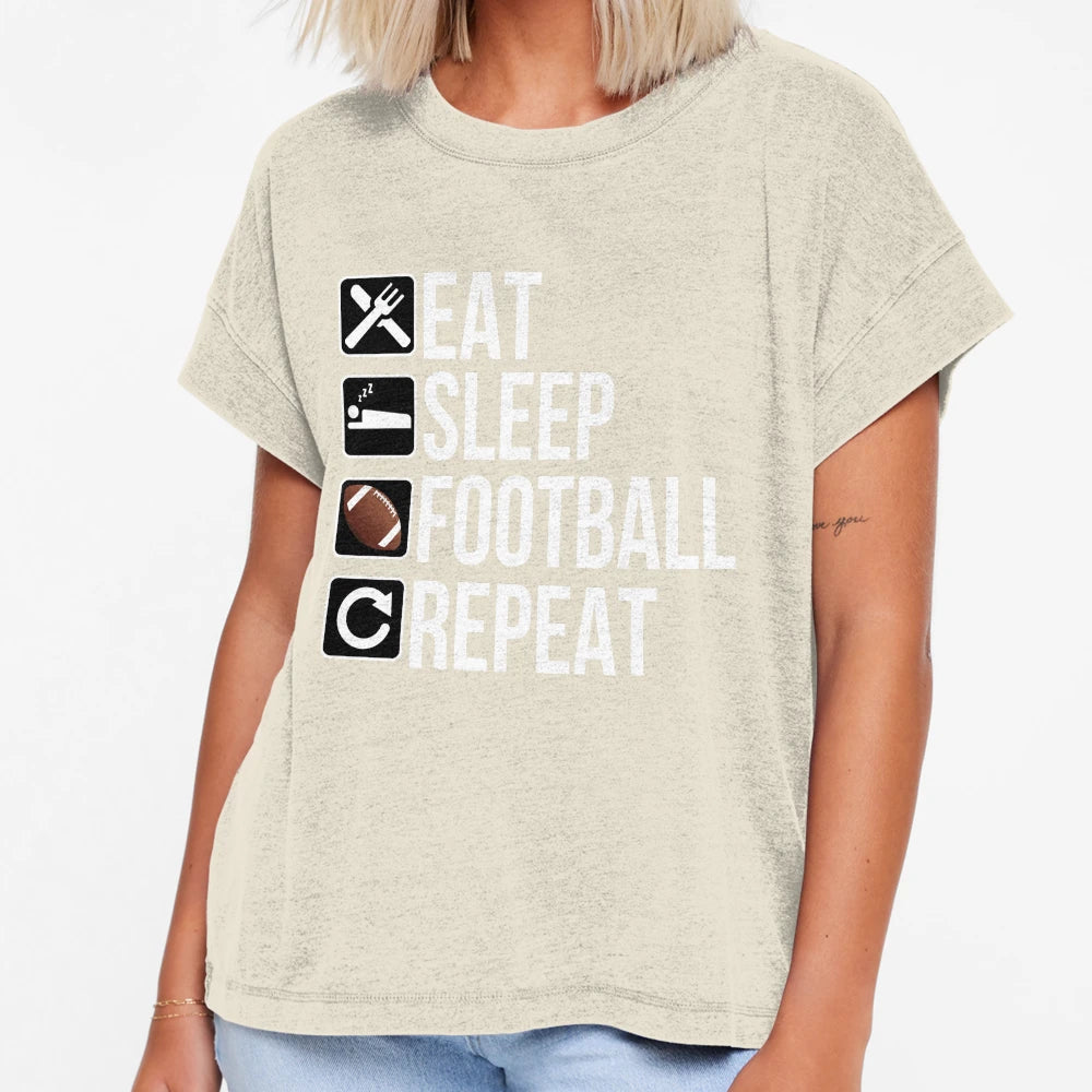 Football Player Gift Eat Sleep T-Shirt - Unique Graphic for Adults - T-Shirt, Sweatshirt, Hoodie