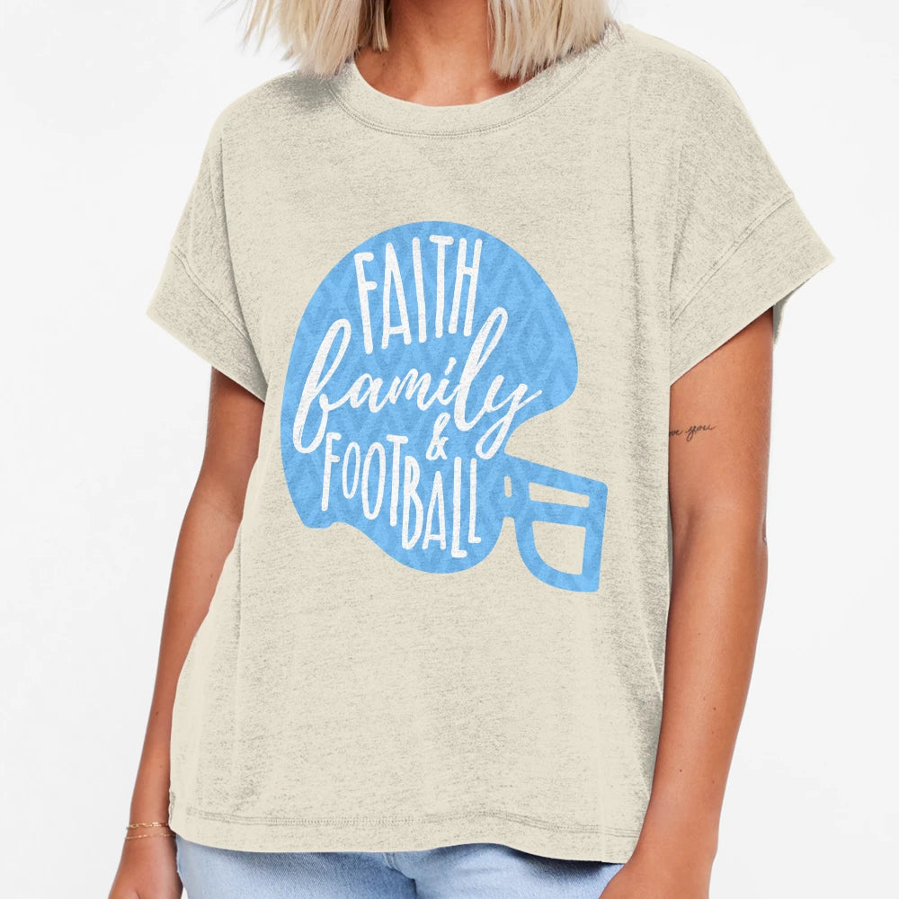 Faith Family Football T-Shirt - Graphic Print Men Women - T-Shirt, Sweatshirt, Hoodie