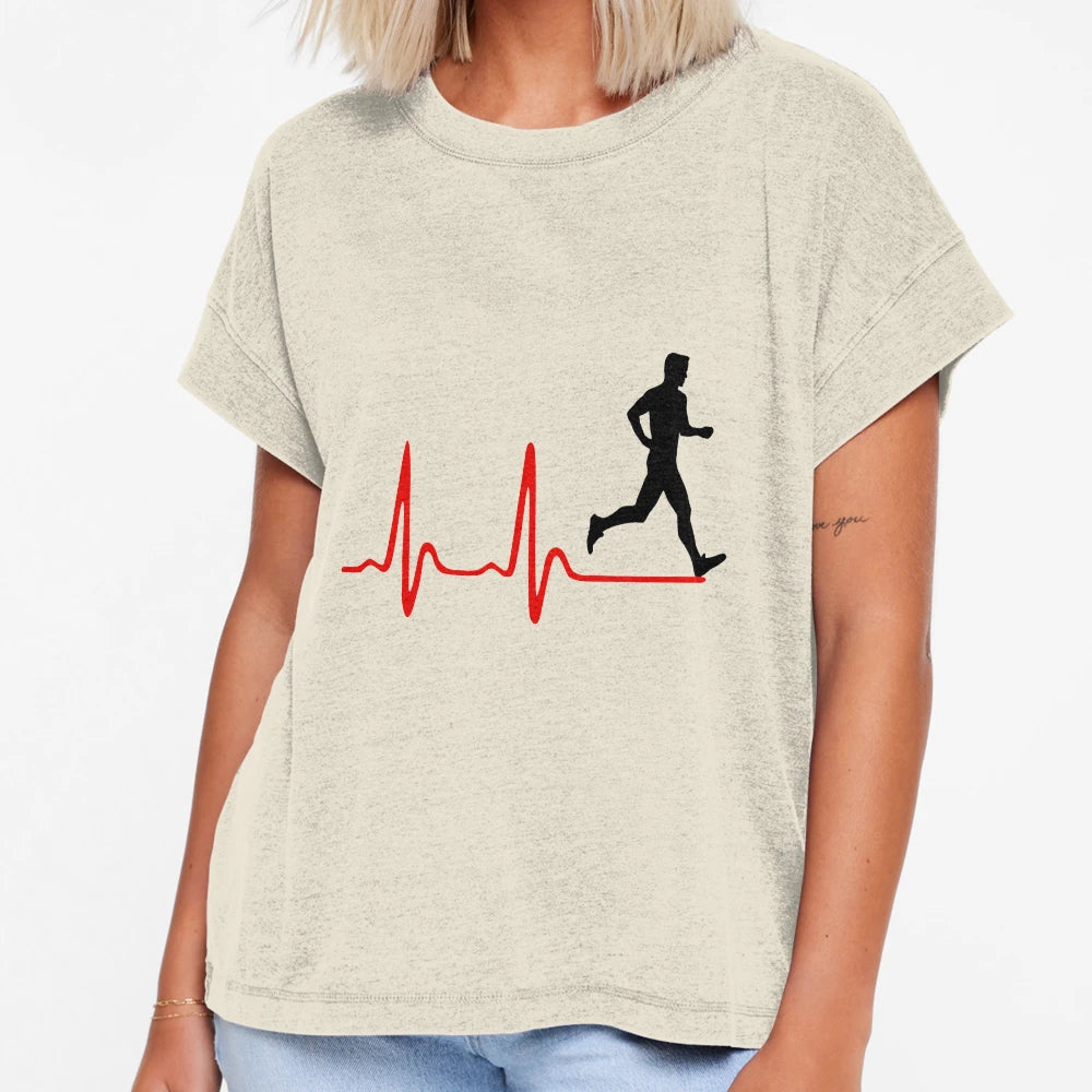 Running Runner And Heartbeat T-Shirt - Trendy Graphic Unisex - T-Shirt, Sweatshirt, Hoodie