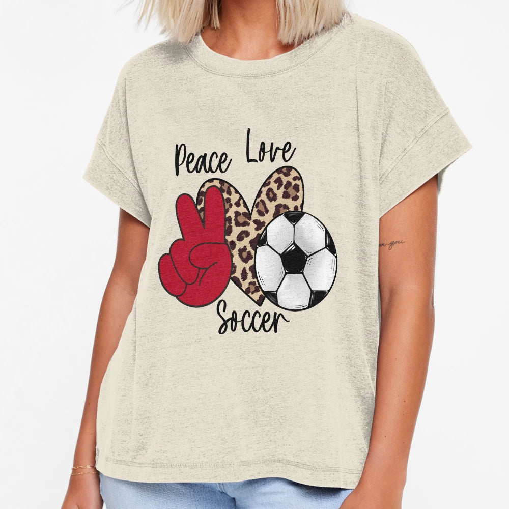 Peace Love Soccer T-Shirt - Novelty Apparel Unisex - T-Shirt, Sweatshirt, Hoodie