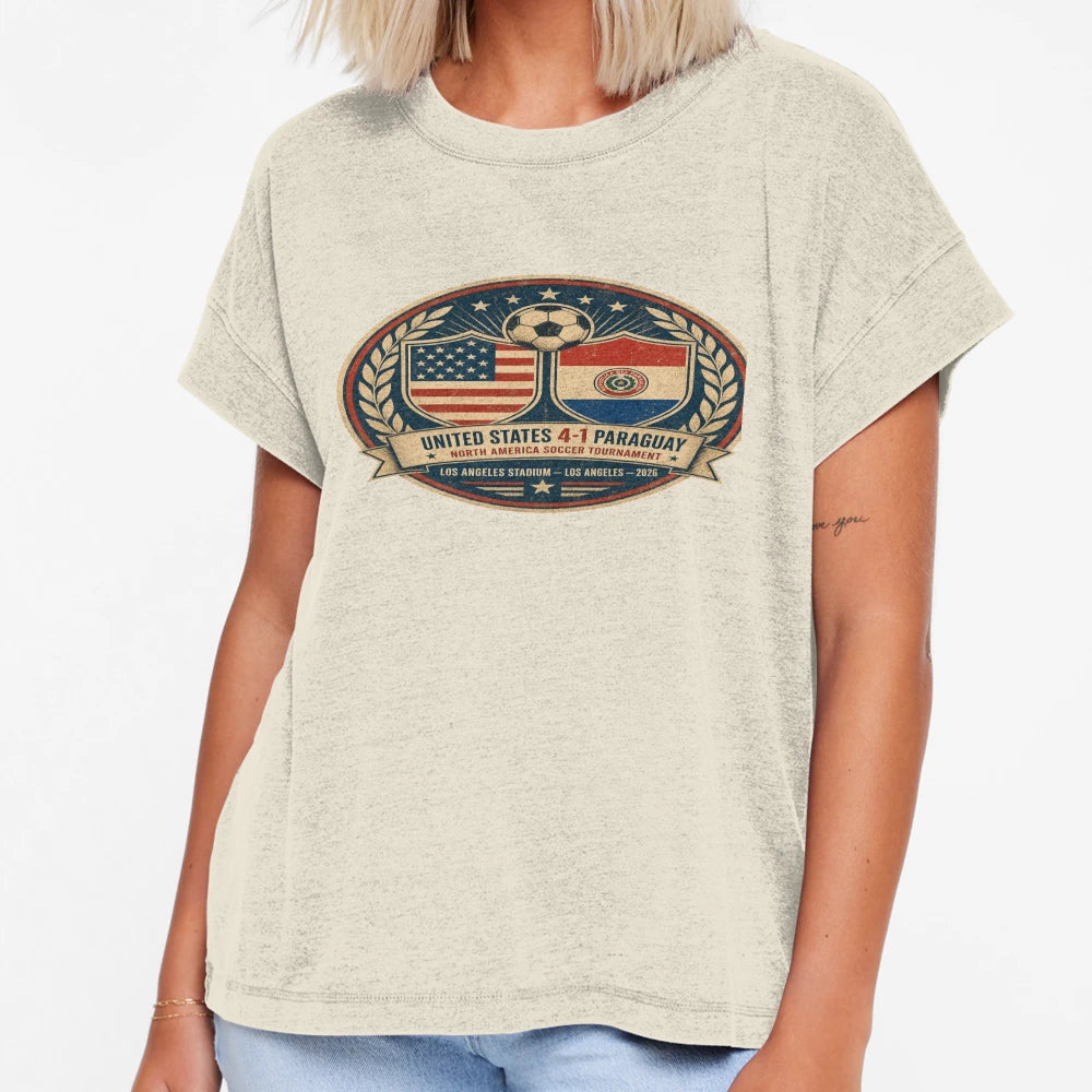 Usa Paraguay Soccer Cup Badge 2026 T-Shirt - Streetwear Style Unisex - T-Shirt, Sweatshirt, Hoodie