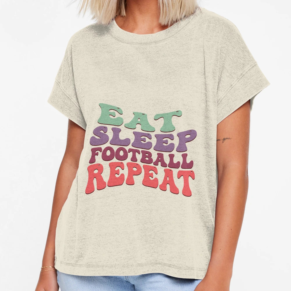 Eat Sleep Football Repeat T-Shirt - Unique Graphic for Adults - T-Shirt, Sweatshirt, Hoodie