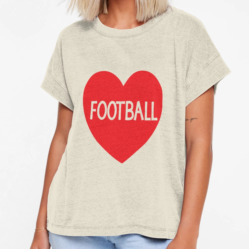 Love Football Heart T-Shirt - Streetwear Style for Adults - T-Shirt, Sweatshirt, Hoodie