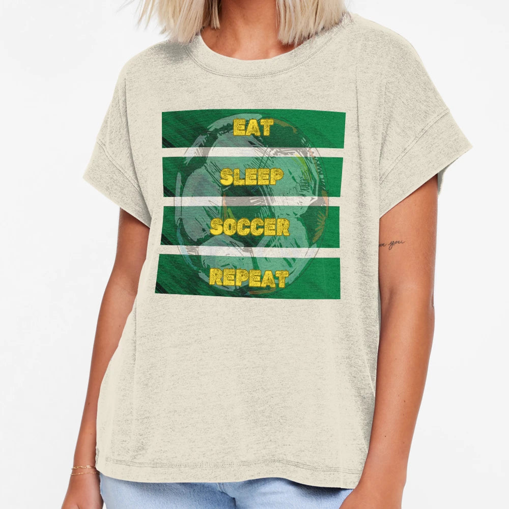 Eat Sleep Soccer Repeat Funny Soccer Fan T-Shirt - Custom Art Print Unisex - T-Shirt, Sweatshirt, Hoodie