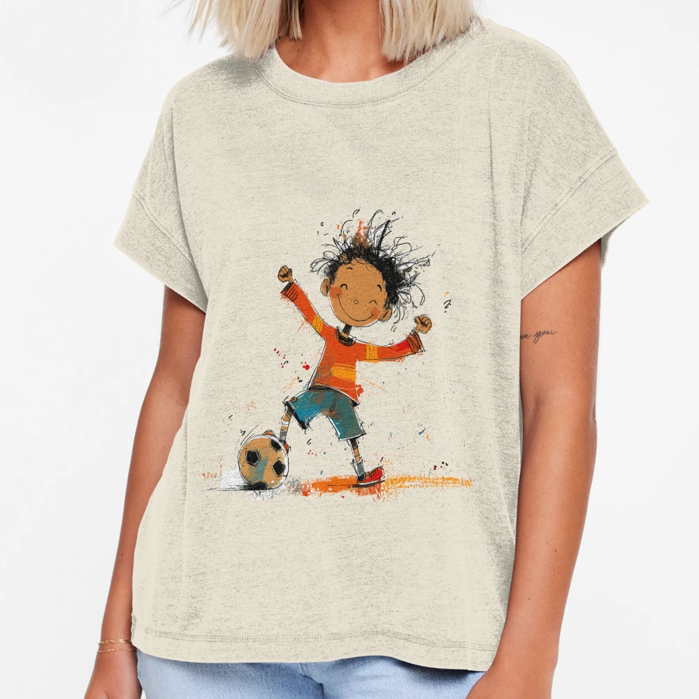 Little Playing Soccer T-Shirt - Graphic Print for Adults - T-Shirt, Sweatshirt, Hoodie
