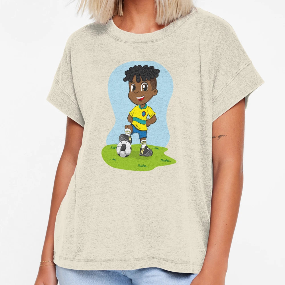 Afro Descendant Soccer Player T-Shirt - Fun Novelty Design for Adults - T-Shirt, Sweatshirt, Hoodie