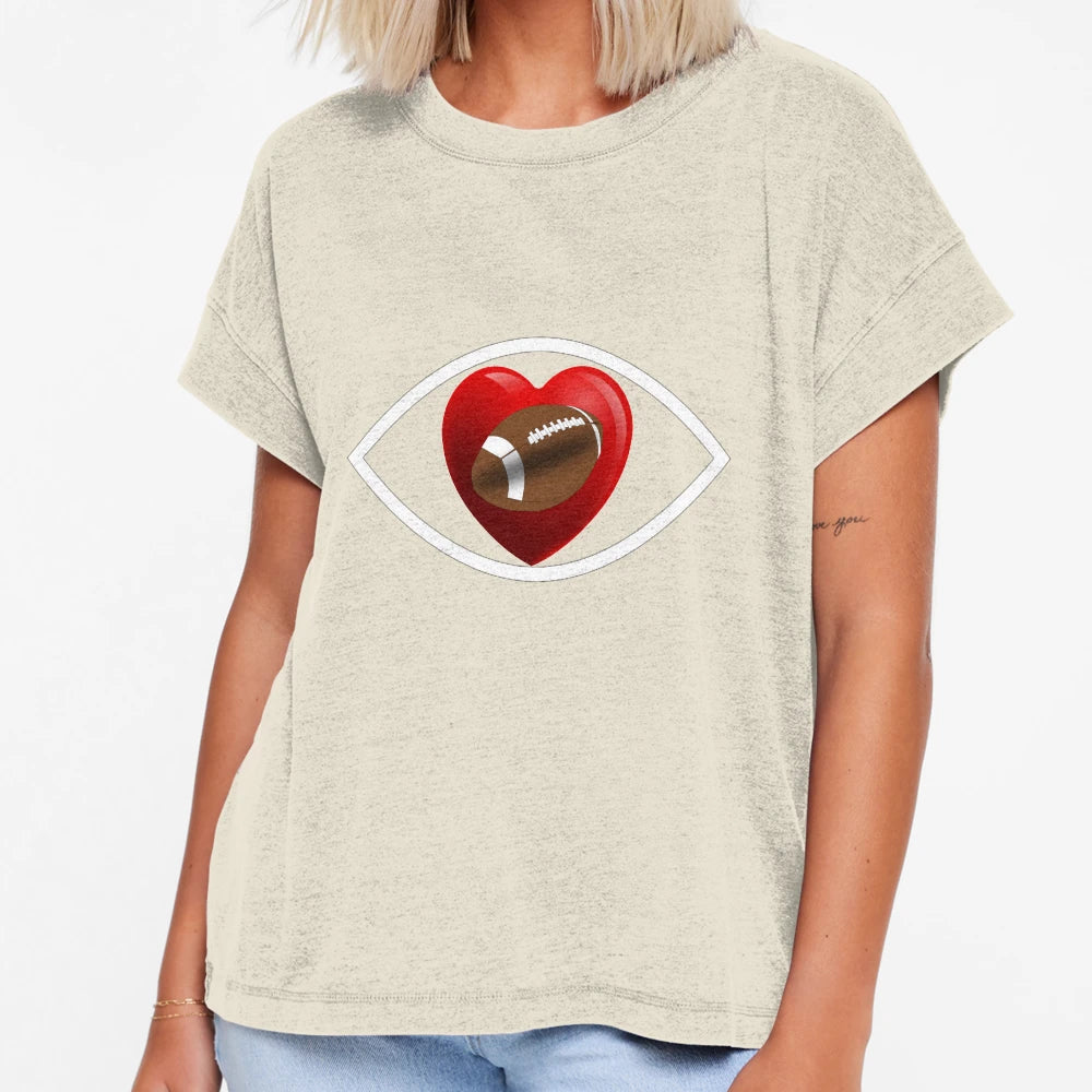 I Love Football Symbol T-Shirt - Casual Everyday Wear Men Women - T-Shirt, Sweatshirt, Hoodie