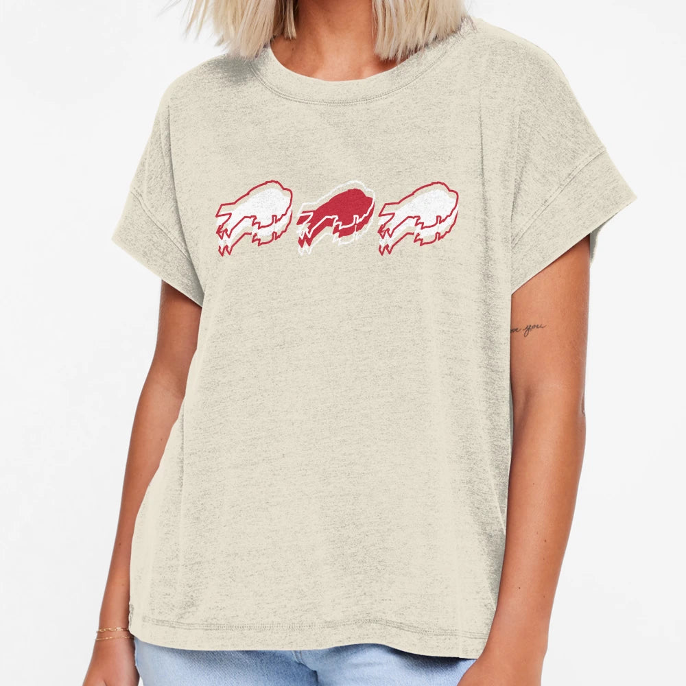 Bills Pattern Blue Background T-Shirt - Novelty Apparel for Adults - T-Shirt, Sweatshirt, Hoodie