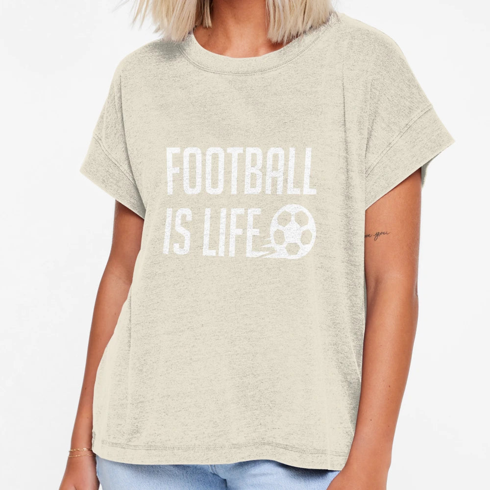 Football Is Life Blue Bg T-Shirt - Custom Art Print for Adults - T-Shirt, Sweatshirt, Hoodie