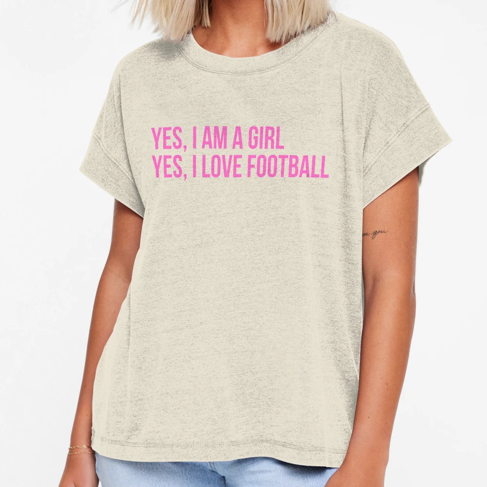 Yes I Am Yes I Love Football T-Shirt - Custom Art Print Men Women - T-Shirt, Sweatshirt, Hoodie