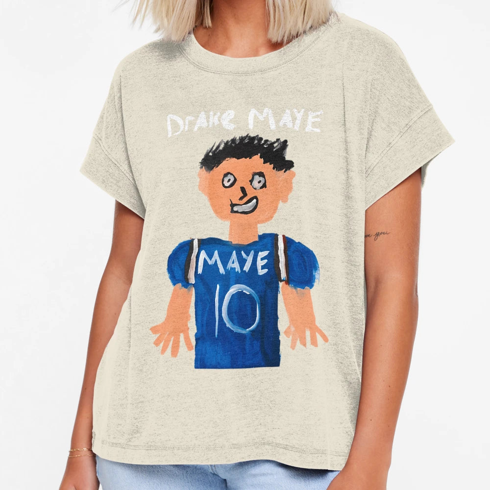 Drake Maye Hand Drawn Painting T-Shirt - Aesthetic Graphic Men Women - T-Shirt, Sweatshirt, Hoodie