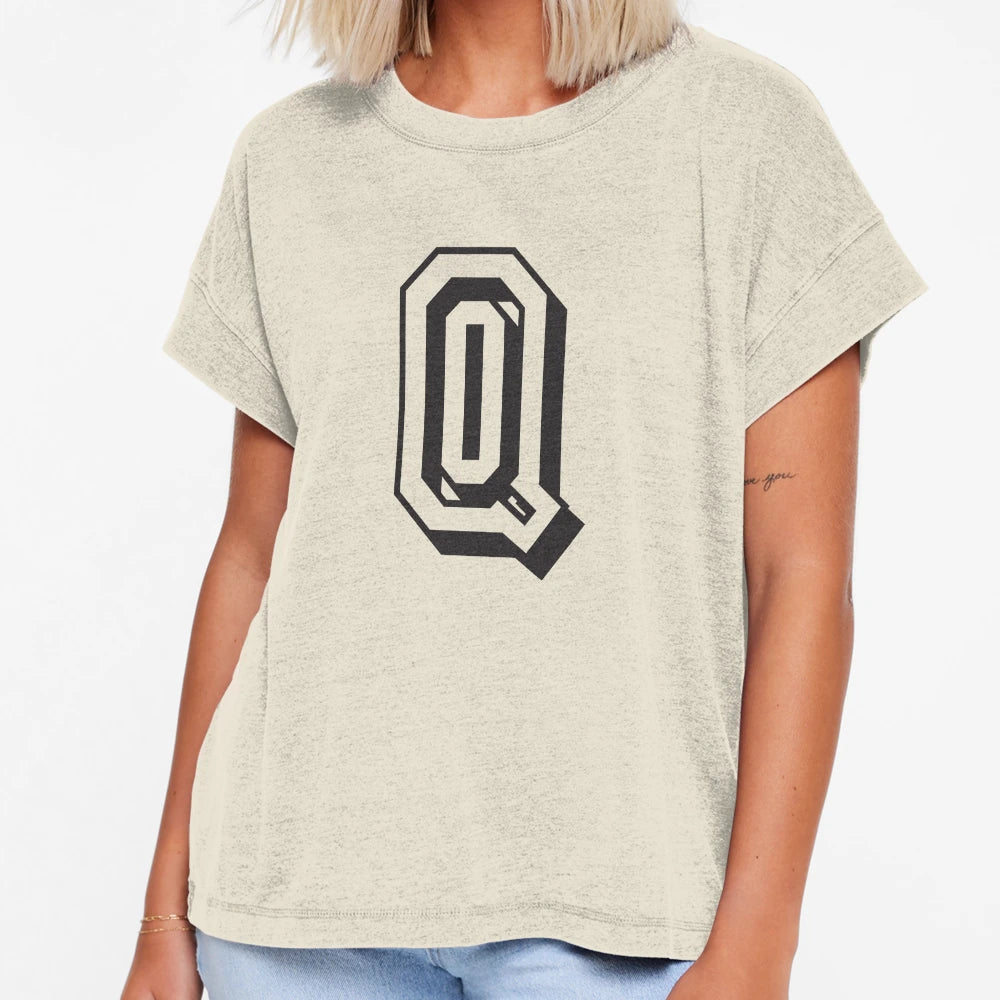 Letter Q College Font University Uni Usa T-Shirt - Graphic Print Men Women - T-Shirt, Sweatshirt, Hoodie