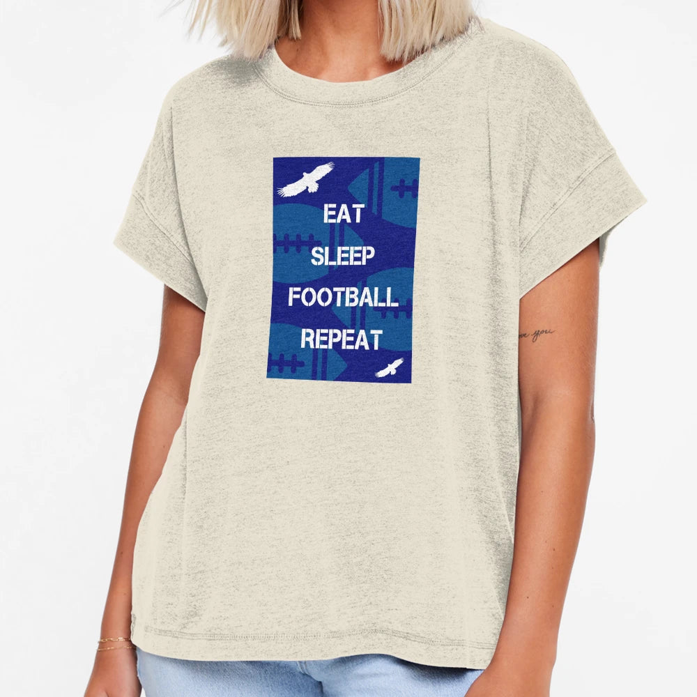 Eat Sleep Football Repeat T-Shirt - Custom Art Print Unisex - T-Shirt, Sweatshirt, Hoodie