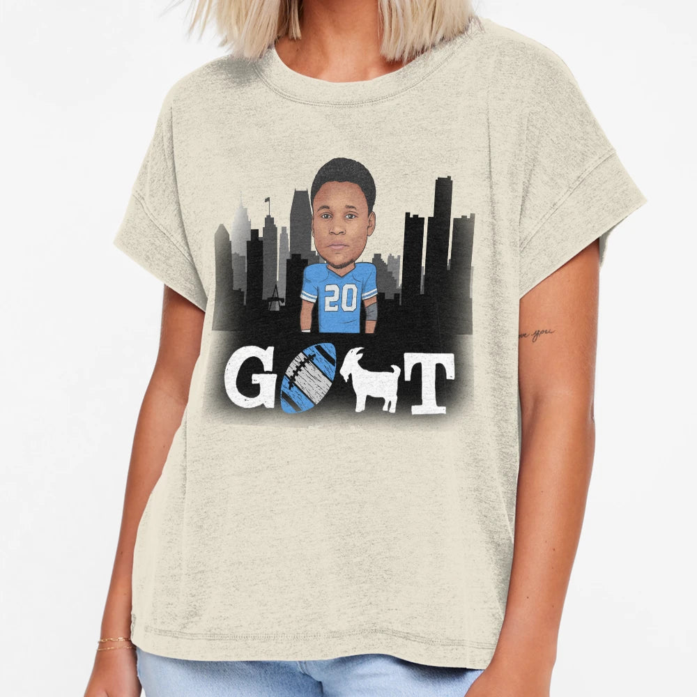 Barry Sanders Detroit Goat T-Shirt - Fun Novelty Design for Adults - T-Shirt, Sweatshirt, Hoodie