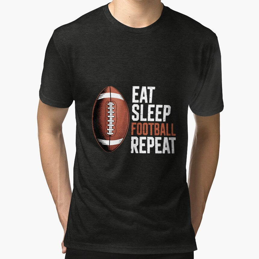 Eat Sleep Football Repeat Youth by HellD3vil-Art - Adult & Kids T-Shirts, Sweatshirts & Hoodies apparel design preview 1