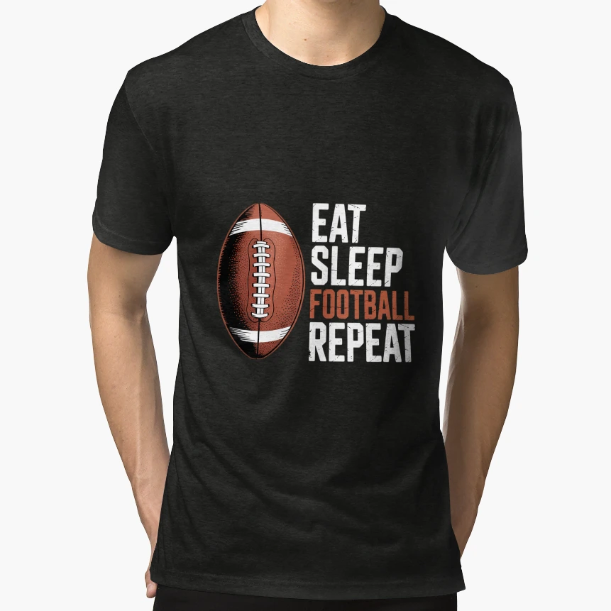 Eat Sleep Football Repeat T-Shirt - Aesthetic Graphic Men Women - T-Shirt, Sweatshirt, Hoodie