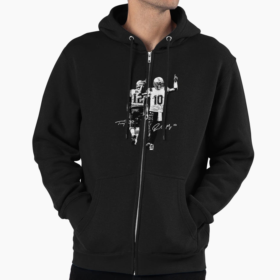Drake Maye Tom Signature Football Y2K Rap Hoodie - Custom Art Print Unisex - T-Shirt, Sweatshirt, Hoodie