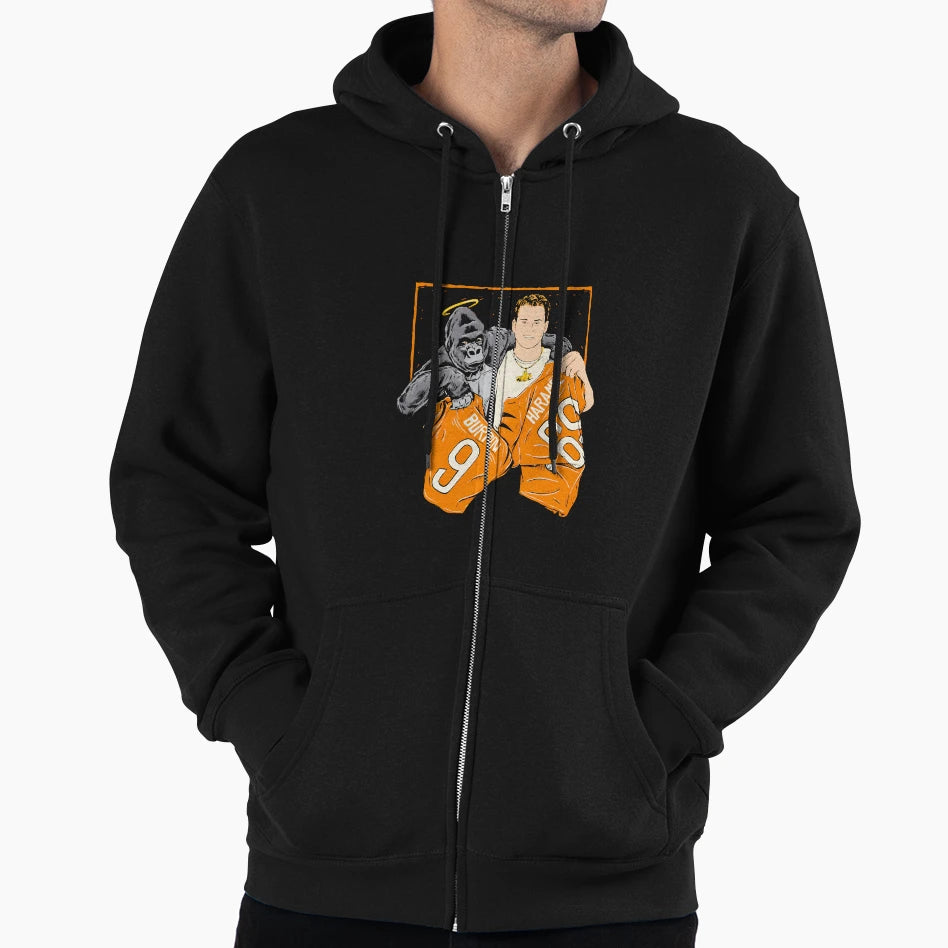 Cincinnati Jersey Swap JB And Harambe Hoodie - Casual Everyday Wear Unisex - T-Shirt, Sweatshirt, Hoodie