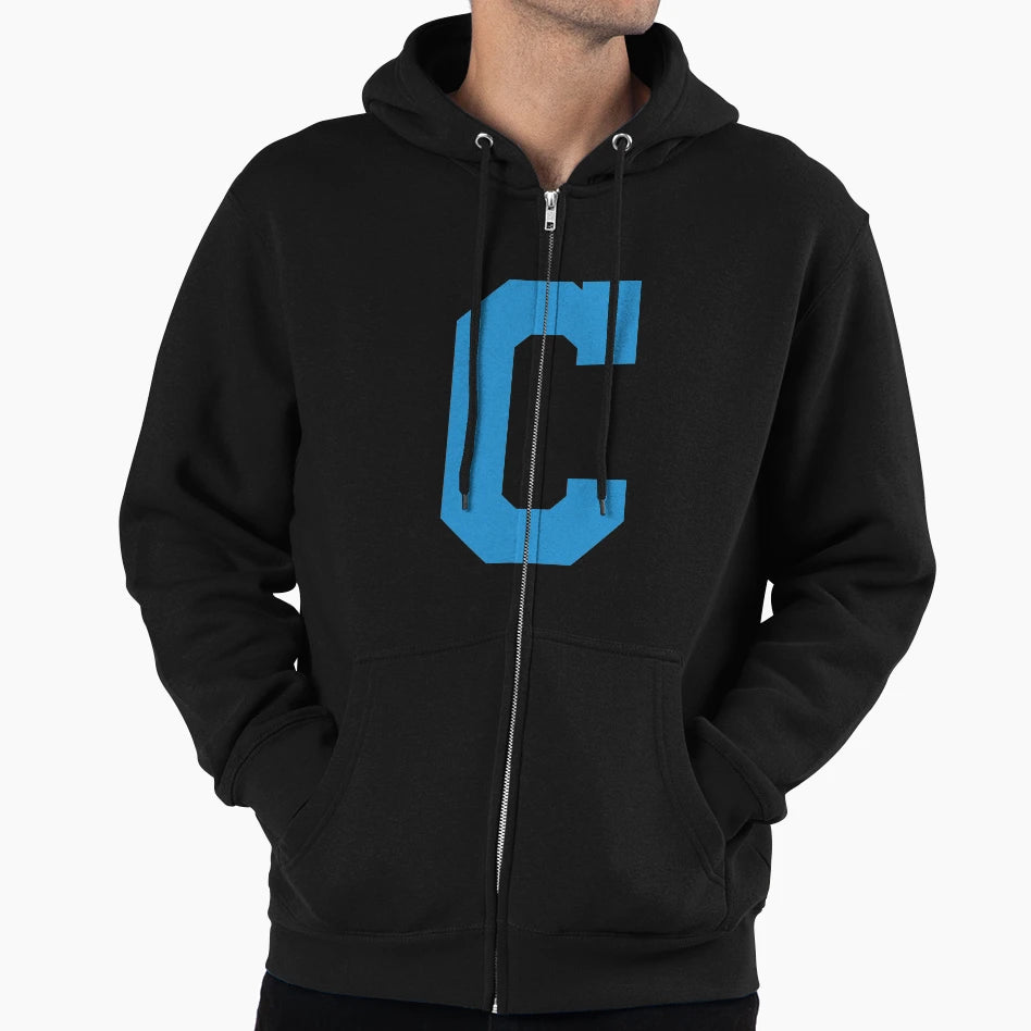 Alphabet Blue C Sports Letter C Hoodie - Streetwear Style for Adults - T-Shirt, Sweatshirt, Hoodie
