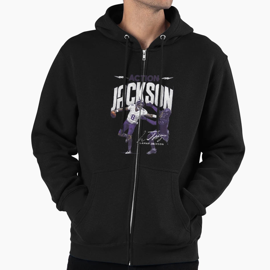 Lamar Baltimore Action Hoodie - Unique Graphic for Adults - T-Shirt, Sweatshirt, Hoodie