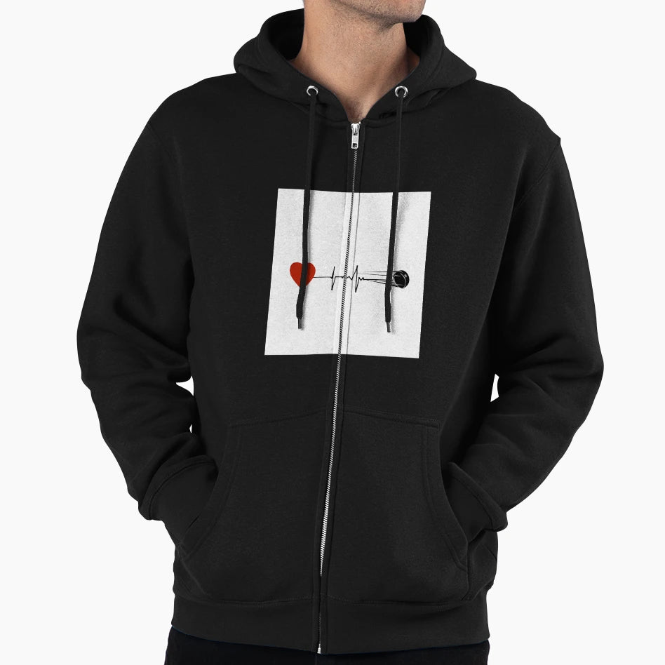 Hockey Heartbeat Hoodie - Streetwear Style Unisex - T-Shirt, Sweatshirt, Hoodie