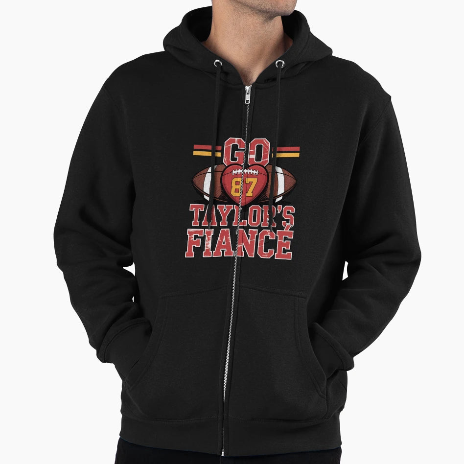 Football Heart Number 87 Go Team Love Hoodie - Custom Art Print Men Women - T-Shirt, Sweatshirt, Hoodie