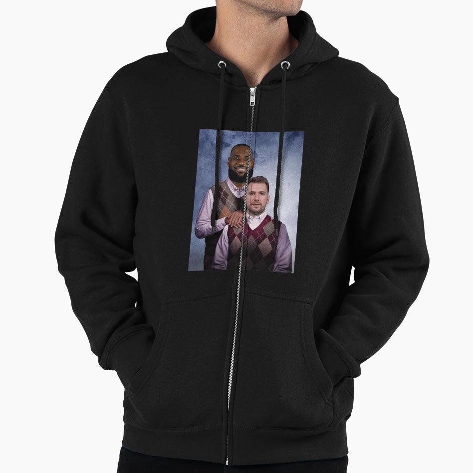 Lebron Luka Lakers Brothers Duo Hoodie - Aesthetic Graphic Unisex - T-Shirt, Sweatshirt, Hoodie