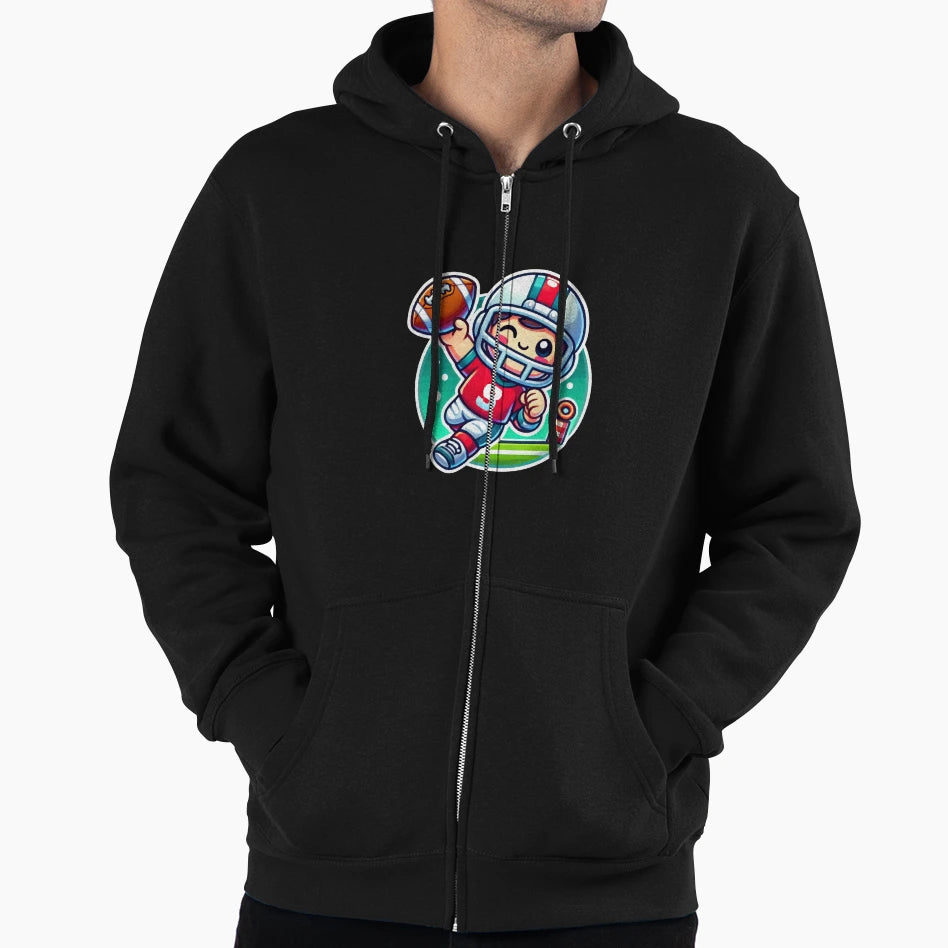 Adorable Football Player Scores Hoodie - Unique Graphic Men Women - T-Shirt, Sweatshirt, Hoodie