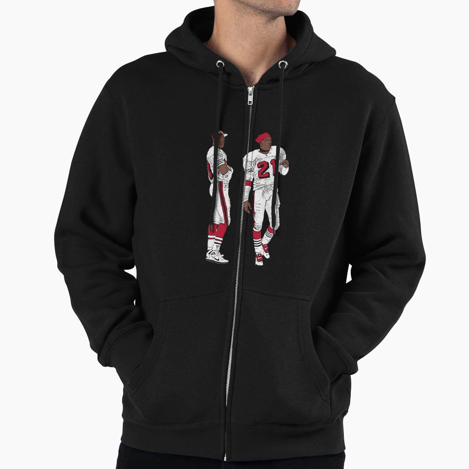 Deion Sanders And Jerry Rice Comic Hoodie - Fun Novelty Design for Adults - T-Shirt, Sweatshirt, Hoodie