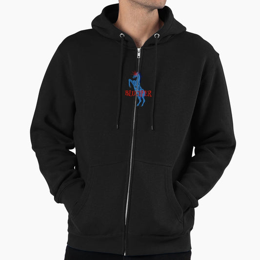 Blucifer Blue Mustang Hoodie - Minimalist Print for Adults - T-Shirt, Sweatshirt, Hoodie