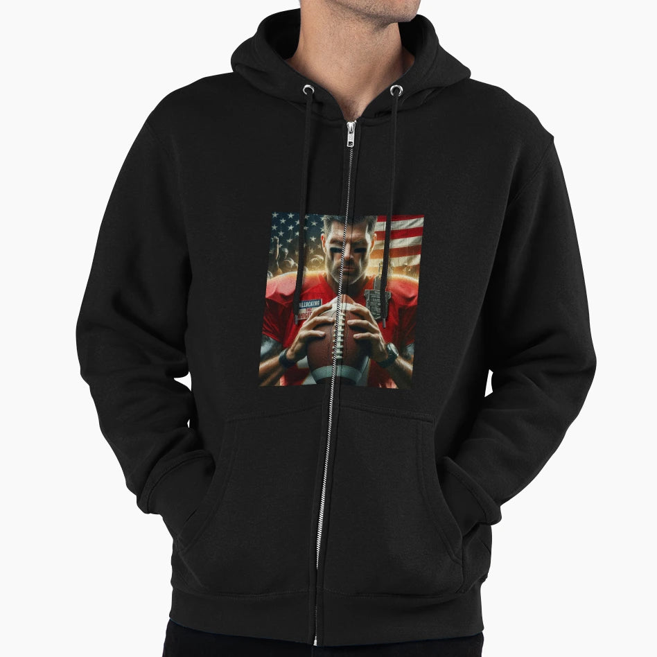 American Football Player Hoodie - Minimalist Print for Adults - T-Shirt, Sweatshirt, Hoodie