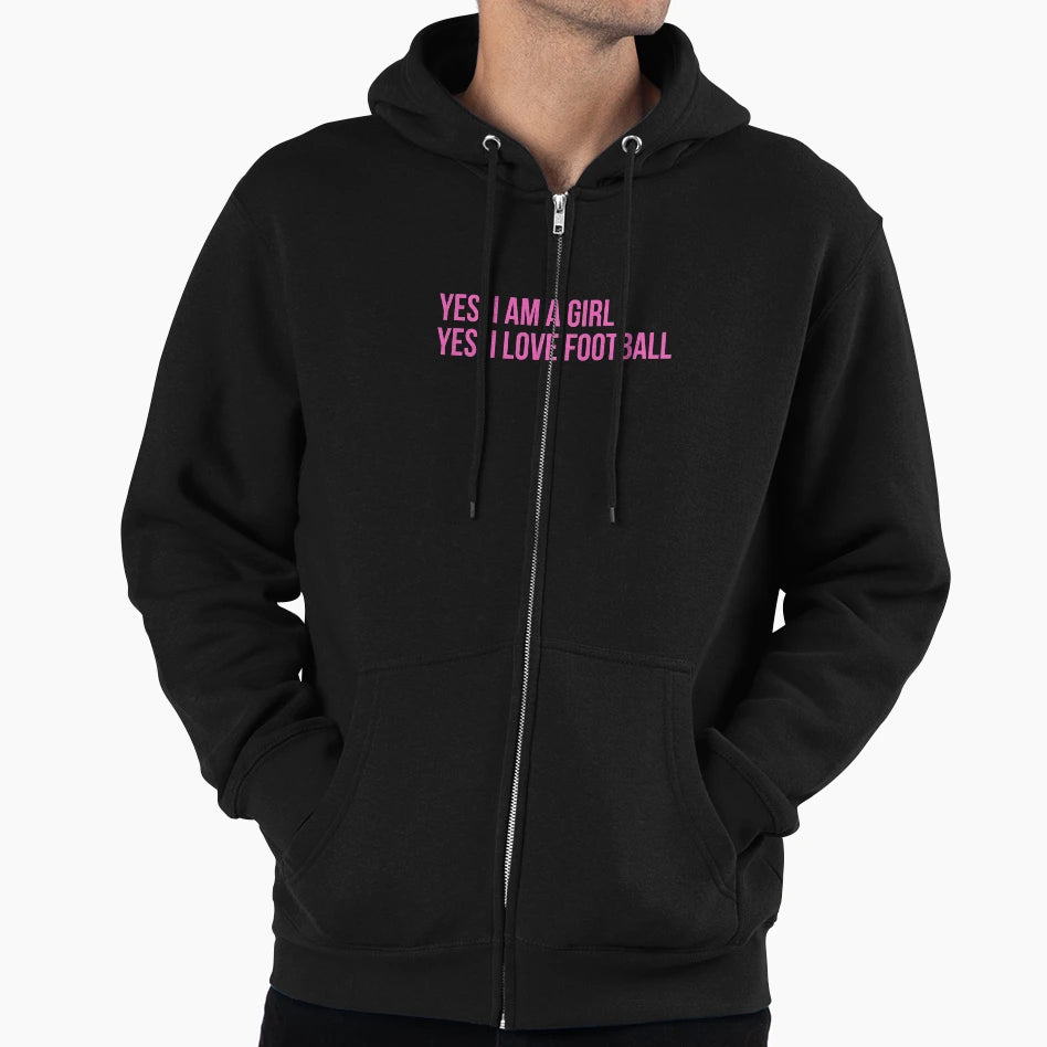 Yes I Am Yes I Love Football Hoodie - Minimalist Print Unisex - T-Shirt, Sweatshirt, Hoodie