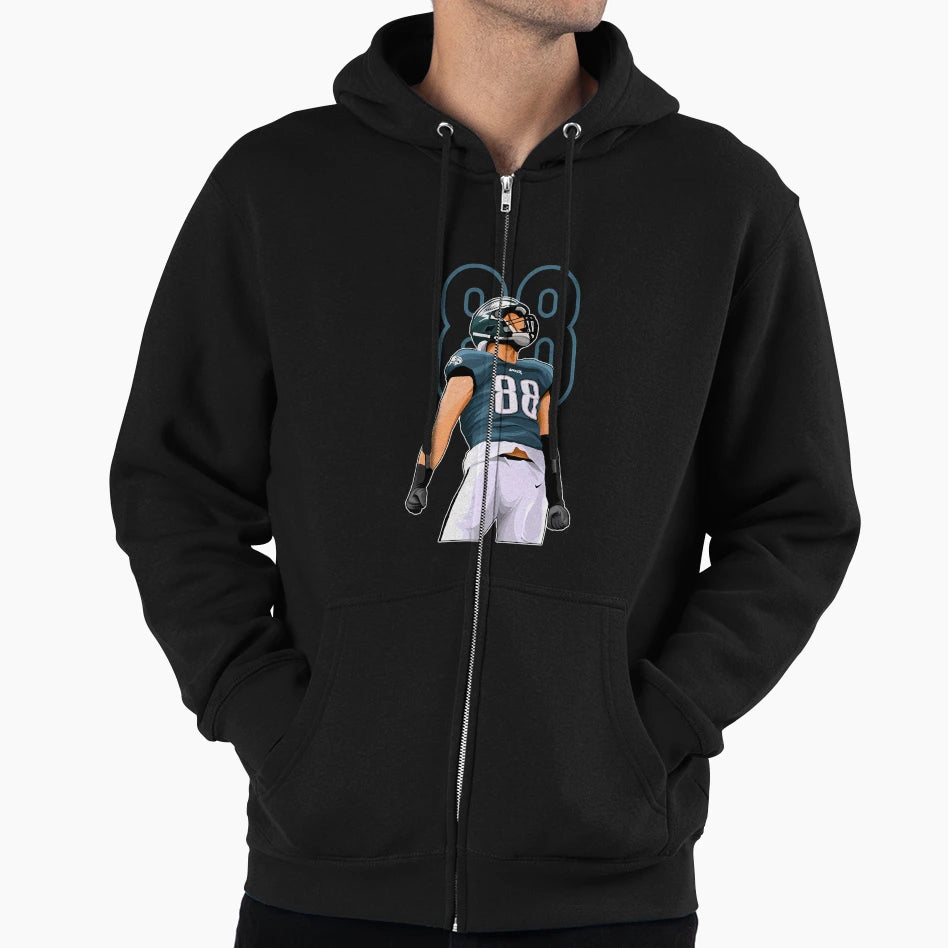 Dallas Goedert Philadelphia 88 Number Hoodie - Aesthetic Graphic Unisex - T-Shirt, Sweatshirt, Hoodie
