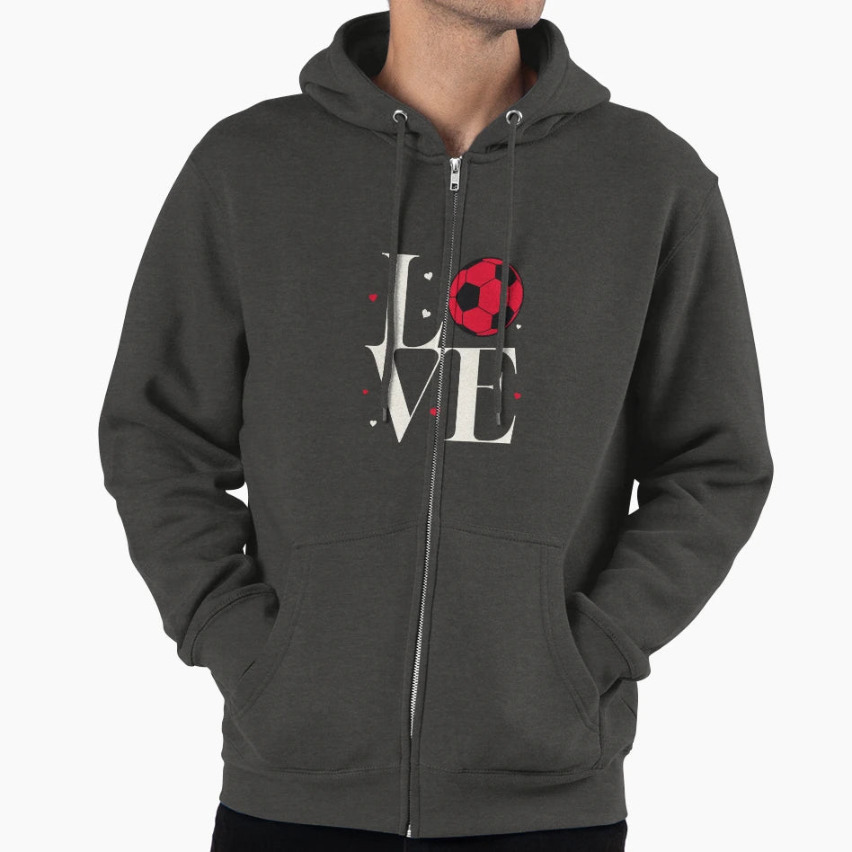 Soccer Love Hoodie - Graphic Print Men Women - T-Shirt, Sweatshirt, Hoodie