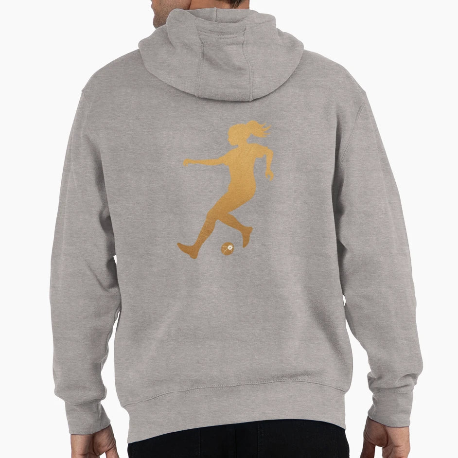 Female Soccer Player Skilfully Dribbles Hoodie - Streetwear Style Unisex - T-Shirt, Sweatshirt, Hoodie