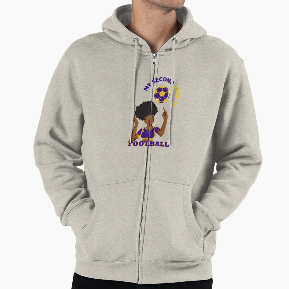 My Second Love Is Football Gifts Hoodie - Custom Art Print for Adults - T-Shirt, Sweatshirt, Hoodie