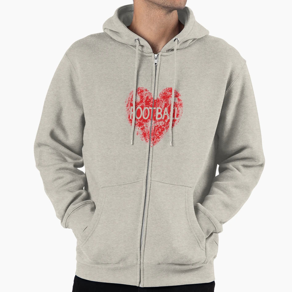 Love Football Heart Hoodie - Casual Everyday Wear for Adults - T-Shirt, Sweatshirt, Hoodie