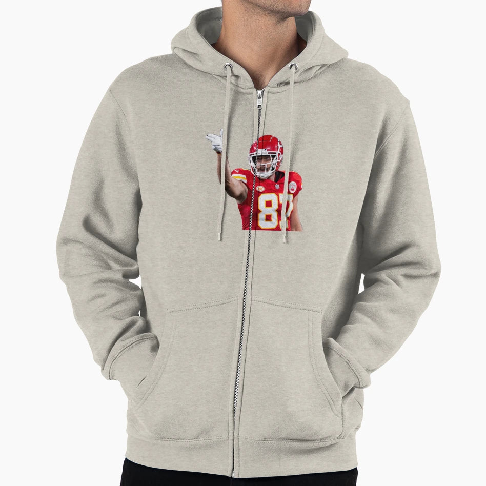 Travvy Kelce Finger Pew Hoodie - Casual Everyday Wear Men Women - T-Shirt, Sweatshirt, Hoodie