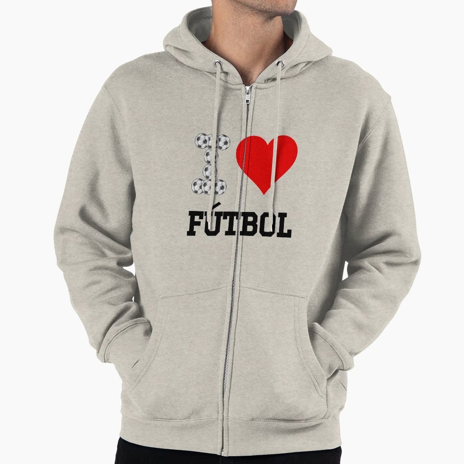 I Red Heart I Love Futbol Hoodie - Trendy Graphic for Adults - T-Shirt, Sweatshirt, Hoodie